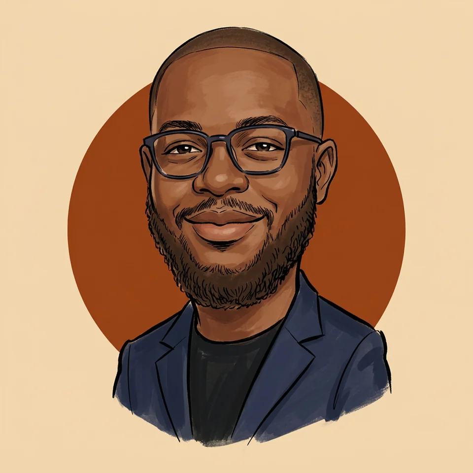 Illustrated caricature of Damilola Esebame