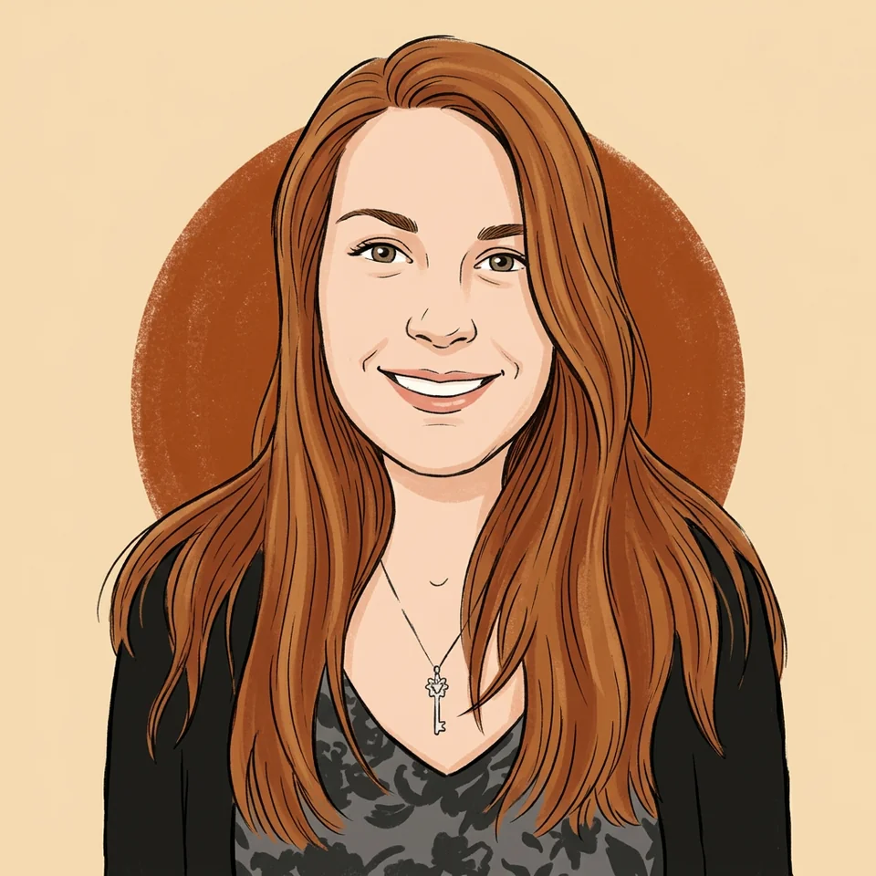 Illustrated caricature of Carley Clark