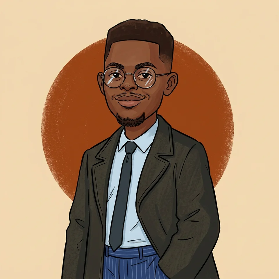 Illustrated caricature of Mwangi Enos