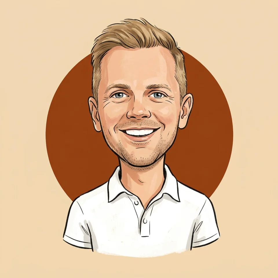 Illustrated caricature of Jacob Wade