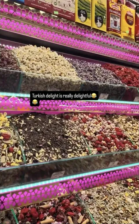Teas and dried flowers at a spice bazaar stall