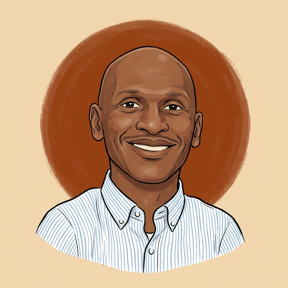 Illustrated caricature of Jerry Brown
